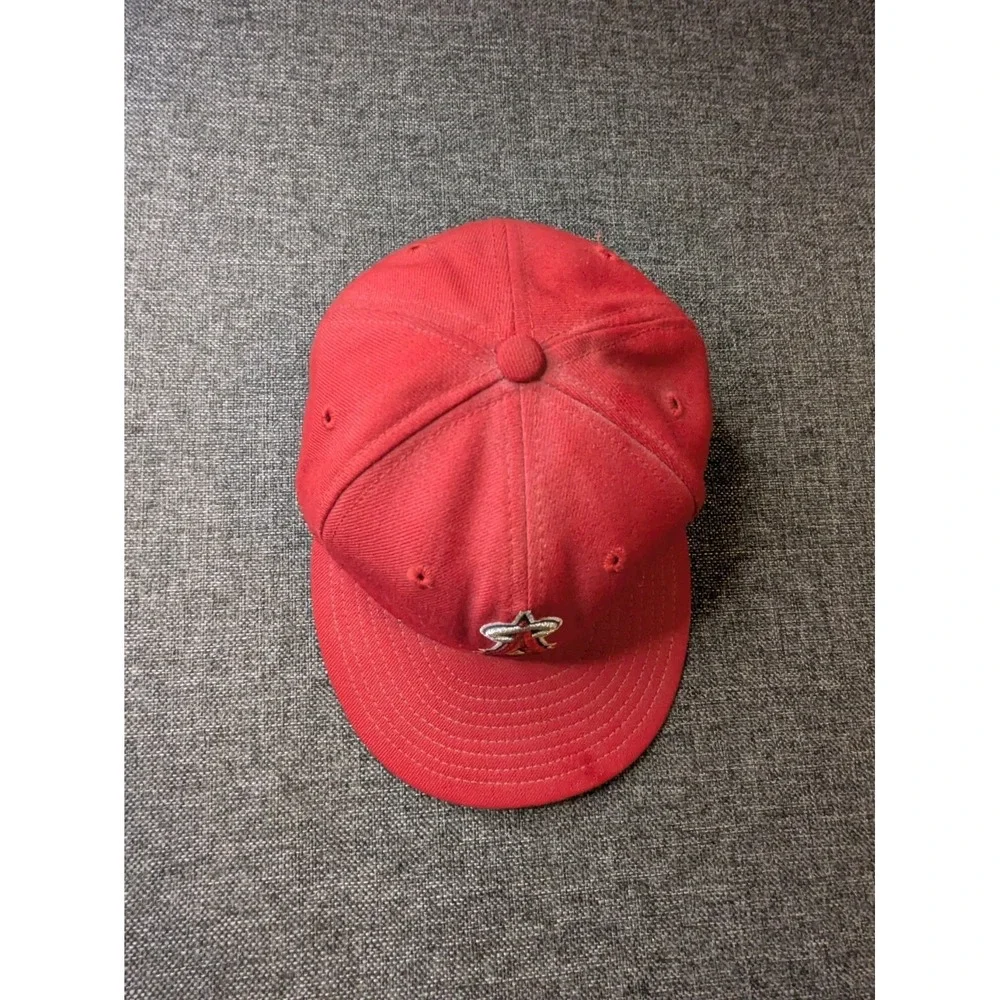Vintage Anaheim Angels 2002 World Series New Era 59FIFTY Fitted Hat 7 1/8 Red
